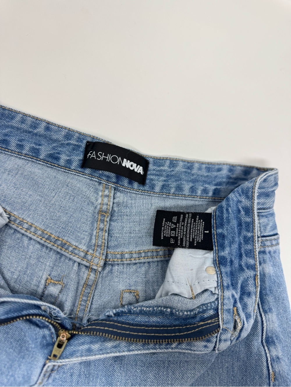 Fasion Nova Light Blue Distressed High-Rise Women’s Jeans